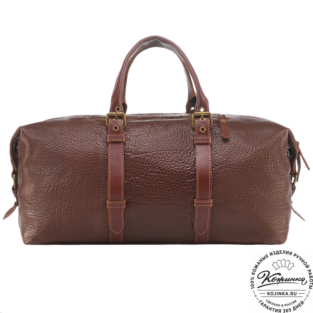 Кожаная дорожно-спортивная сумка Вашингтон (фактура коричневый)